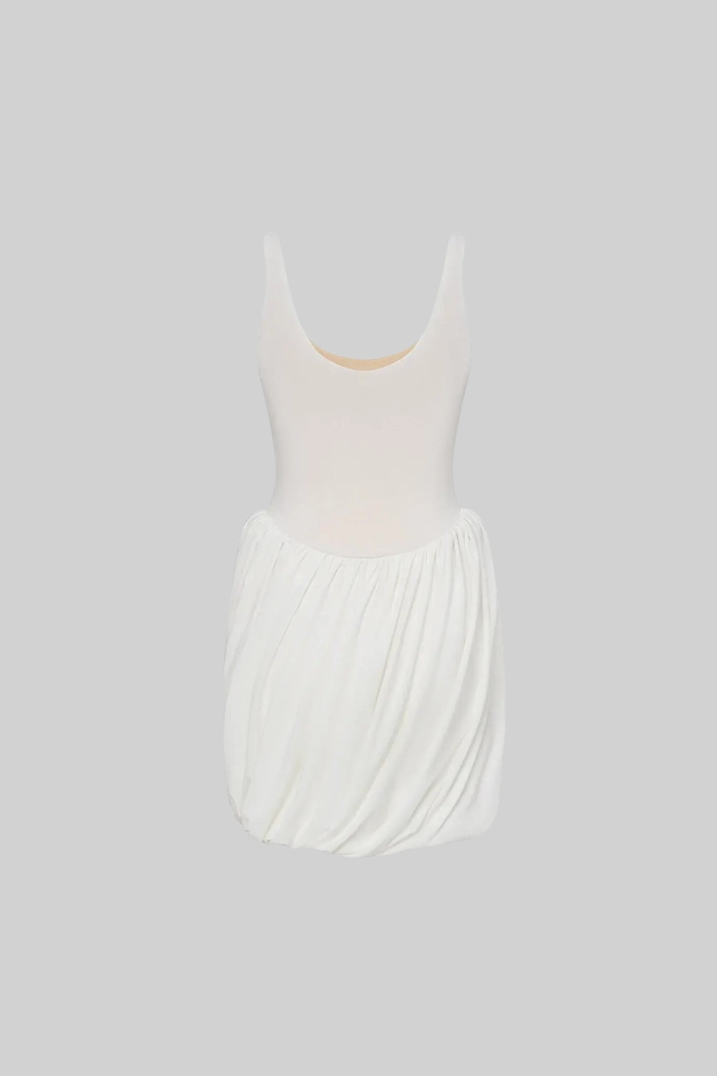 Sculptural Draped Mini Dress - White