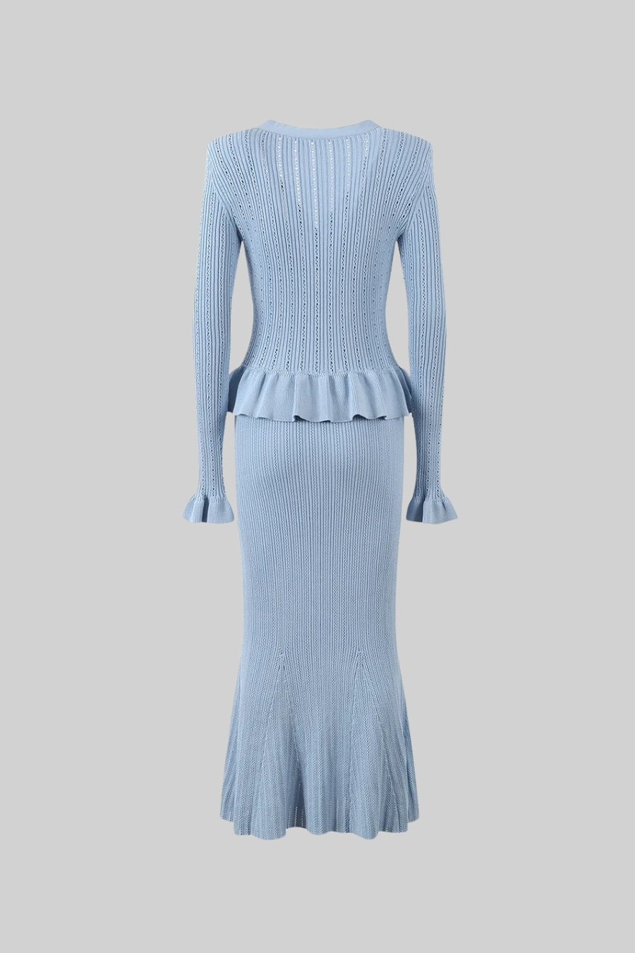 Ruffle & Flare Knit Set - Blue