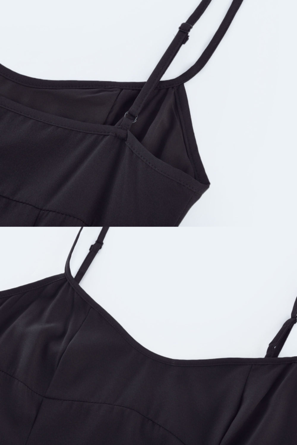Black Strapless Gown with White Chiffon Godet Inserts