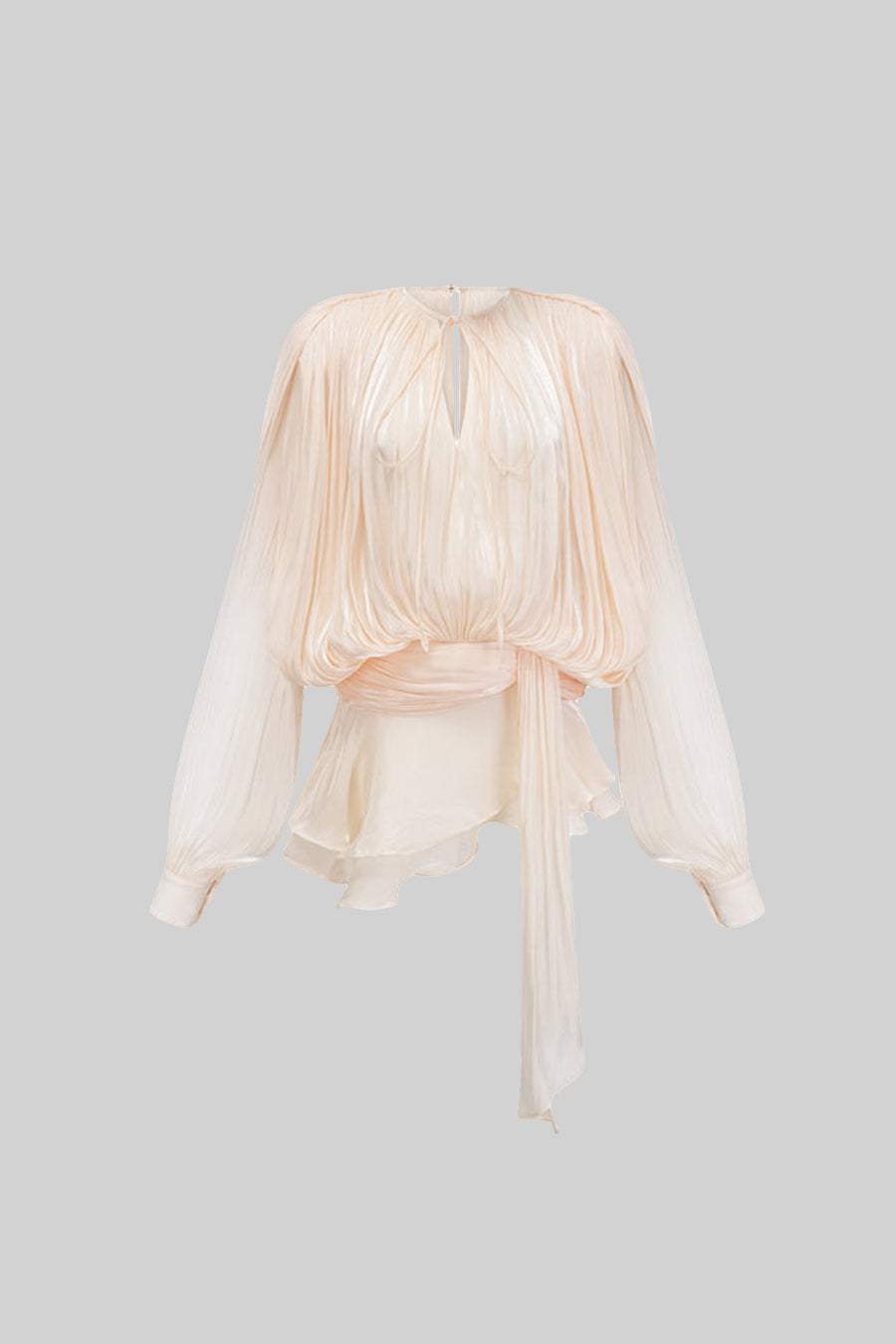 Draped Mini Dress - Beige