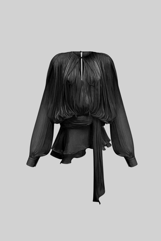 Draped Mini Dress - Black