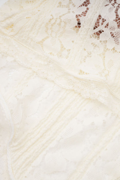 Lace Gown With Romantic Off-Shoulder Silhouette - White