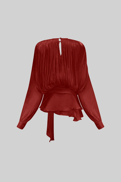 Draped Mini Dress - Red